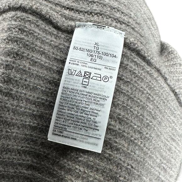 BANANA REPUBLIC Relaxed Ribbed Mink Heather Gray Cashmere Pullover Sweater XL - Picture 9 of 9